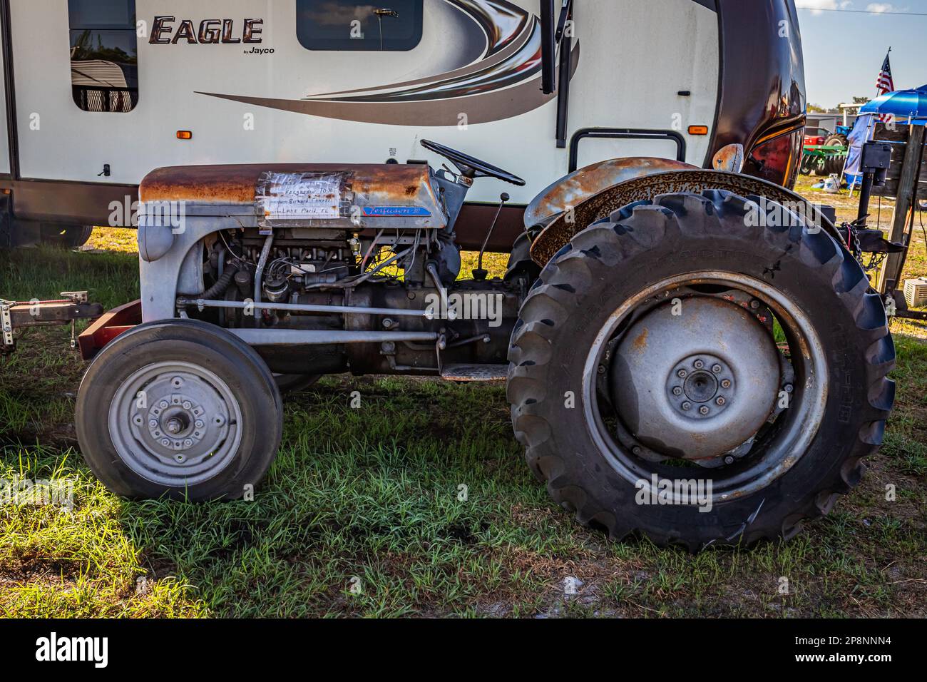 Fort Meade, FL February 26, 2022 High perspective side view of a 1952 Massey Ferguson Model