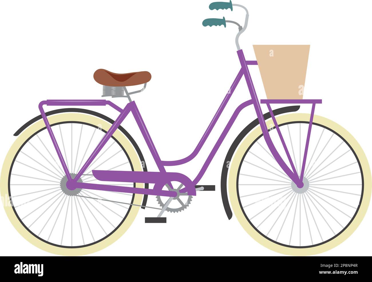 purple bicycle with basket icon Stock Vector Image & Art Alamy