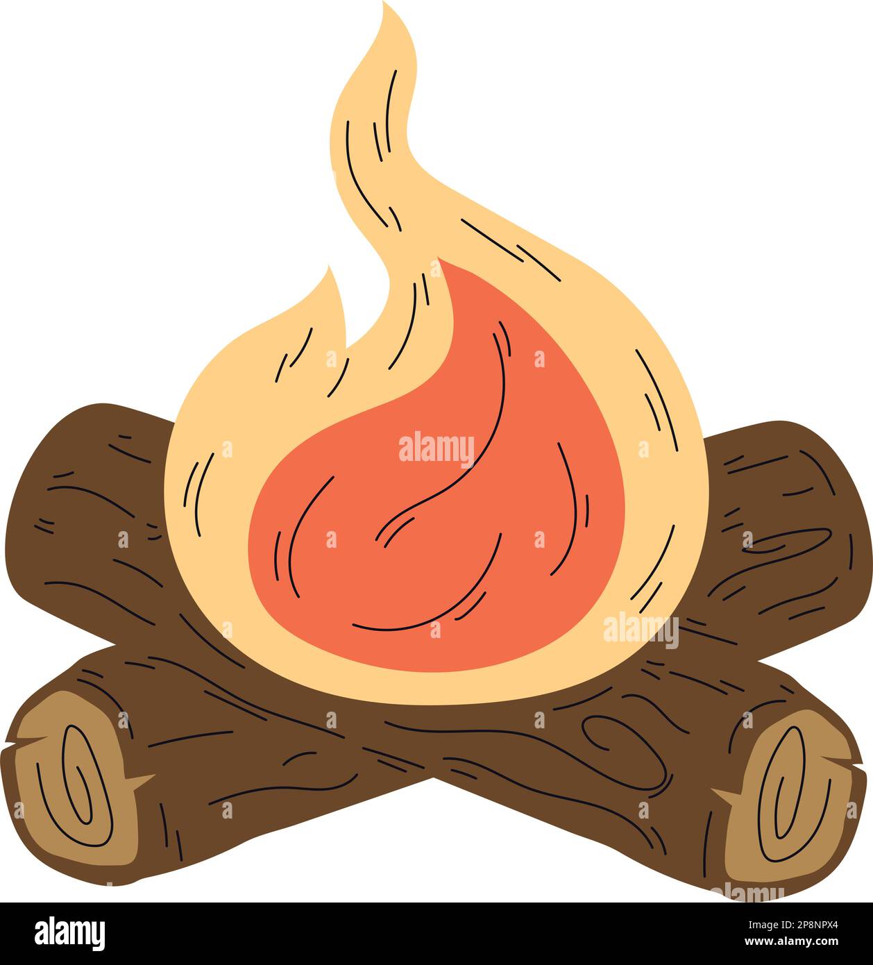 wooden campfire flame isolated icon Stock Vector Image & Art - Alamy
