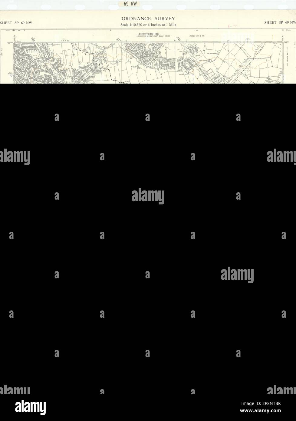 Ordnance Survey SP69NW Leics Wigston Magna Kilby Newton Harcourt 1966