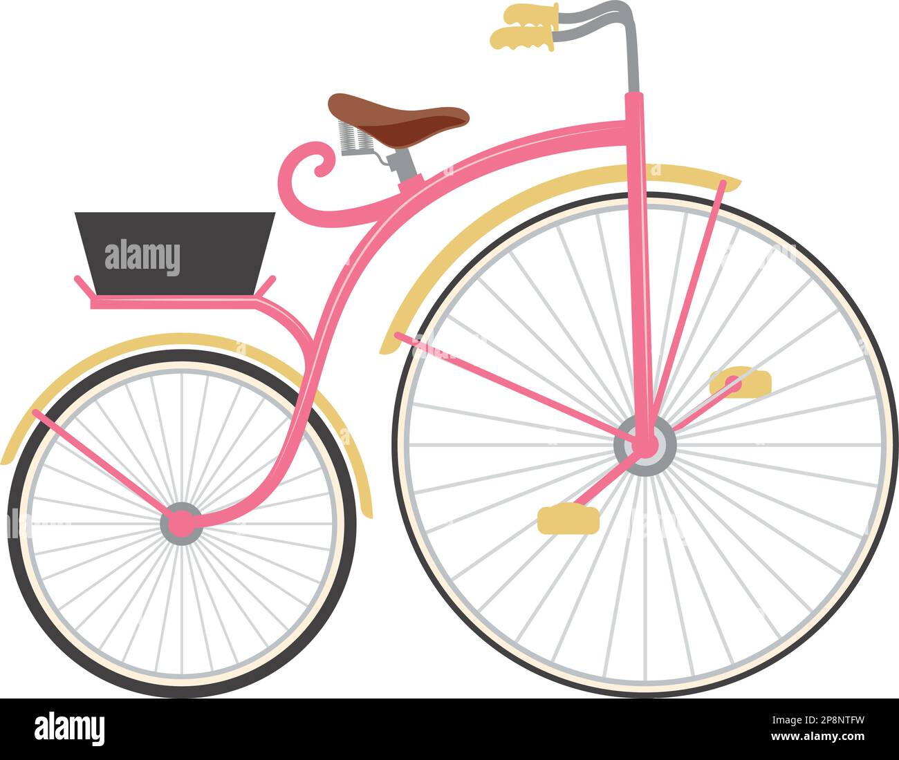 old bicycle with basket icon Stock Vector Image &amp; Art - Alamy