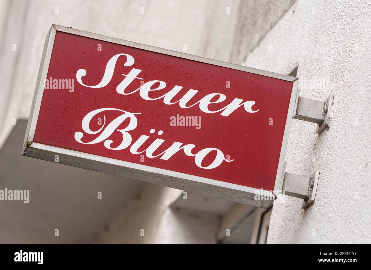 Signboard tax office in the Cologne district of Nippes Stock Photo Alamy