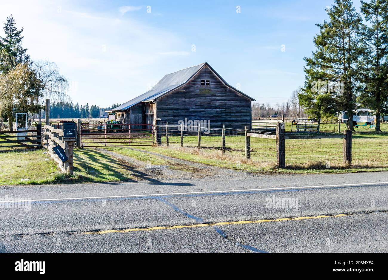An old farm house in Enumclaw, Washington. Stock Photo