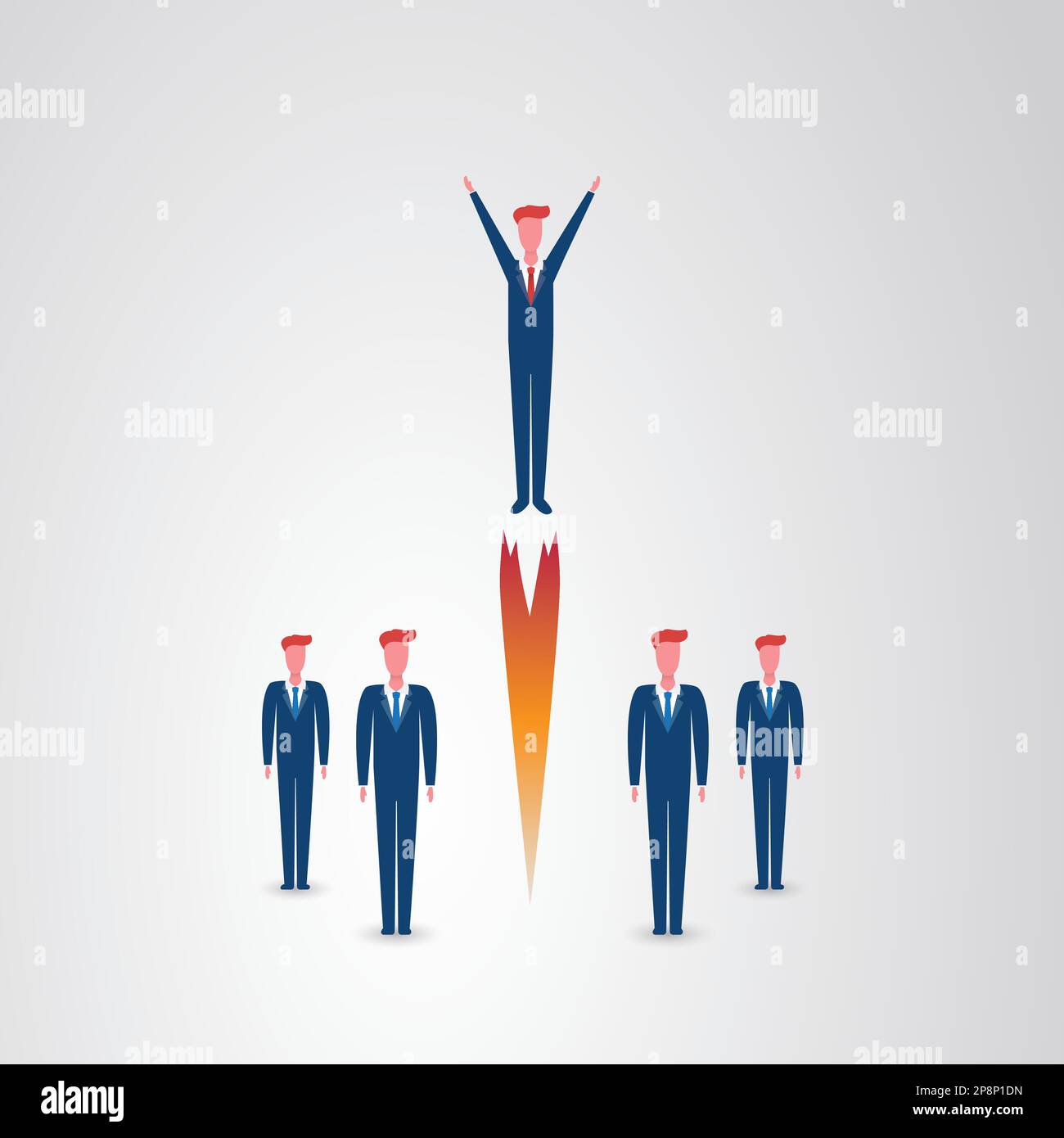 Boost Your Career - Career Development Design Concept with Businessman Flying High Stock Vector