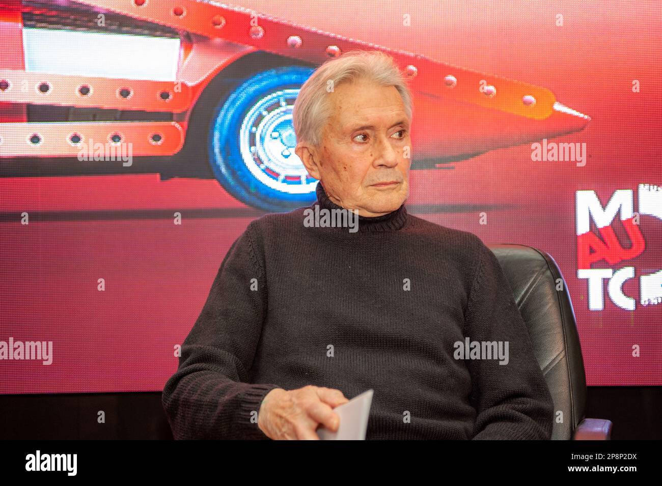 01/23/2019 Turin (Italy) Marcello Gandini at the Turin Automobile Museum on the occasion of the presentation of the exhibition dedicated to him Stock Photo