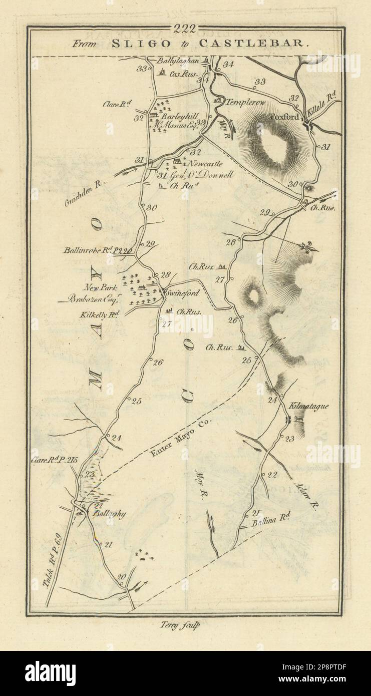 222 From Sligo to Castlebar. Foxford Swinford Mayo. TAYLOR/SKINNER
