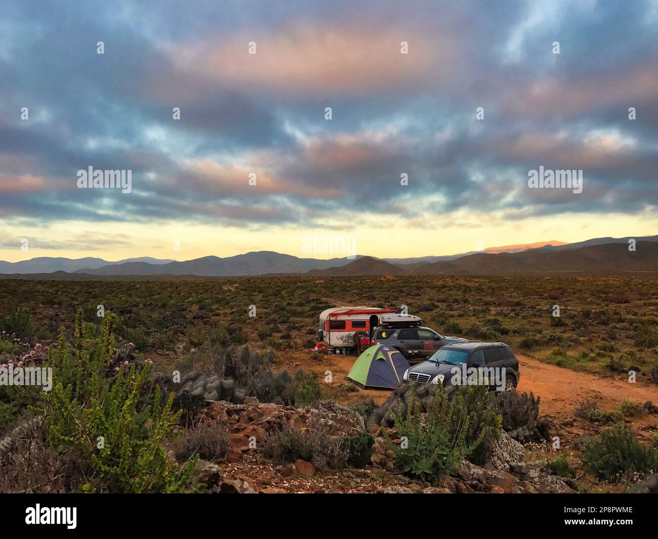 The Camping Vans And Tents Outdoors In The Atacama Desert Chile Stock the-camping-vans-and-tents-outdoors-in-the-atacama-desert-chile-stock
