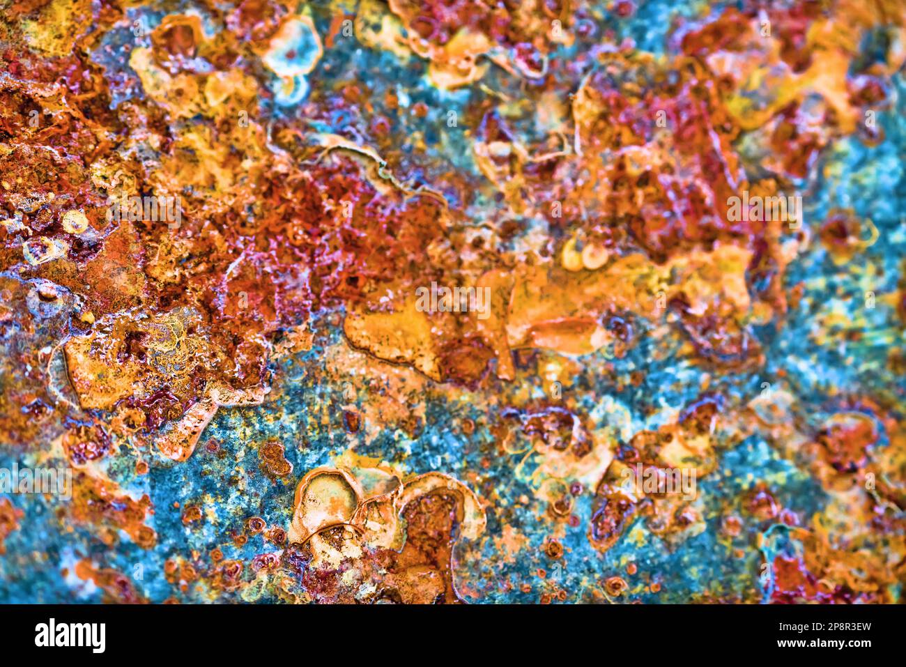 The surface of rusty iron. Ultra Macro background Stock Photo