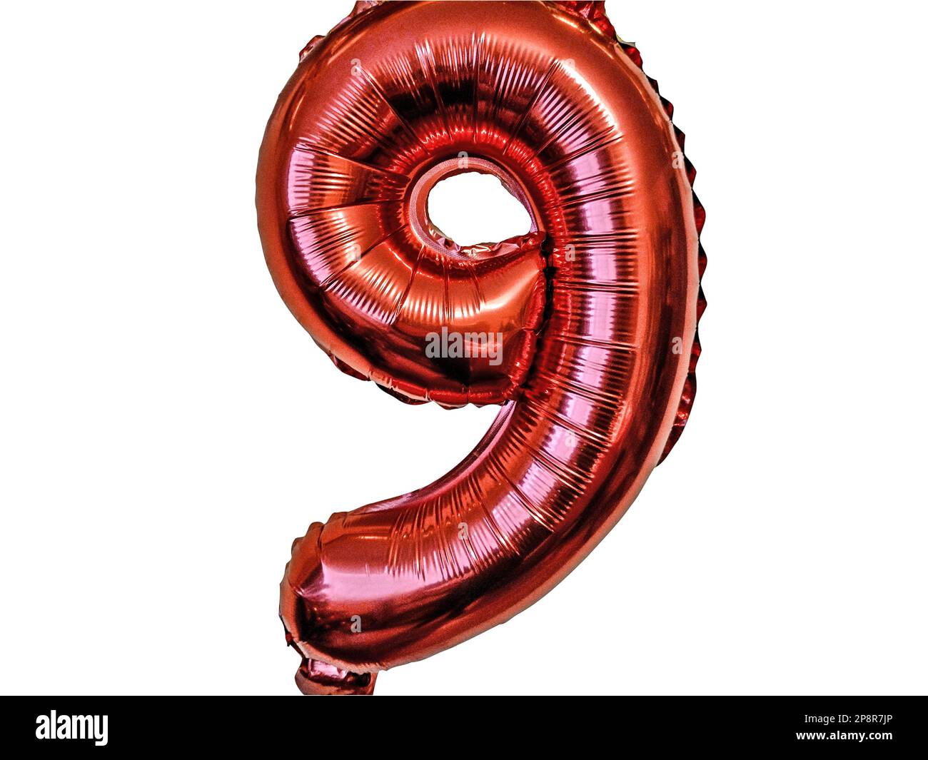 9-shaped ballon isolated on white Stock Photo
