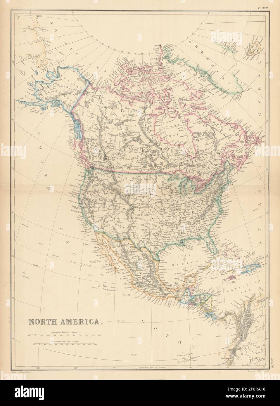 North America "Gadsden or Arizona". Early territorial boundaries. LOWRY