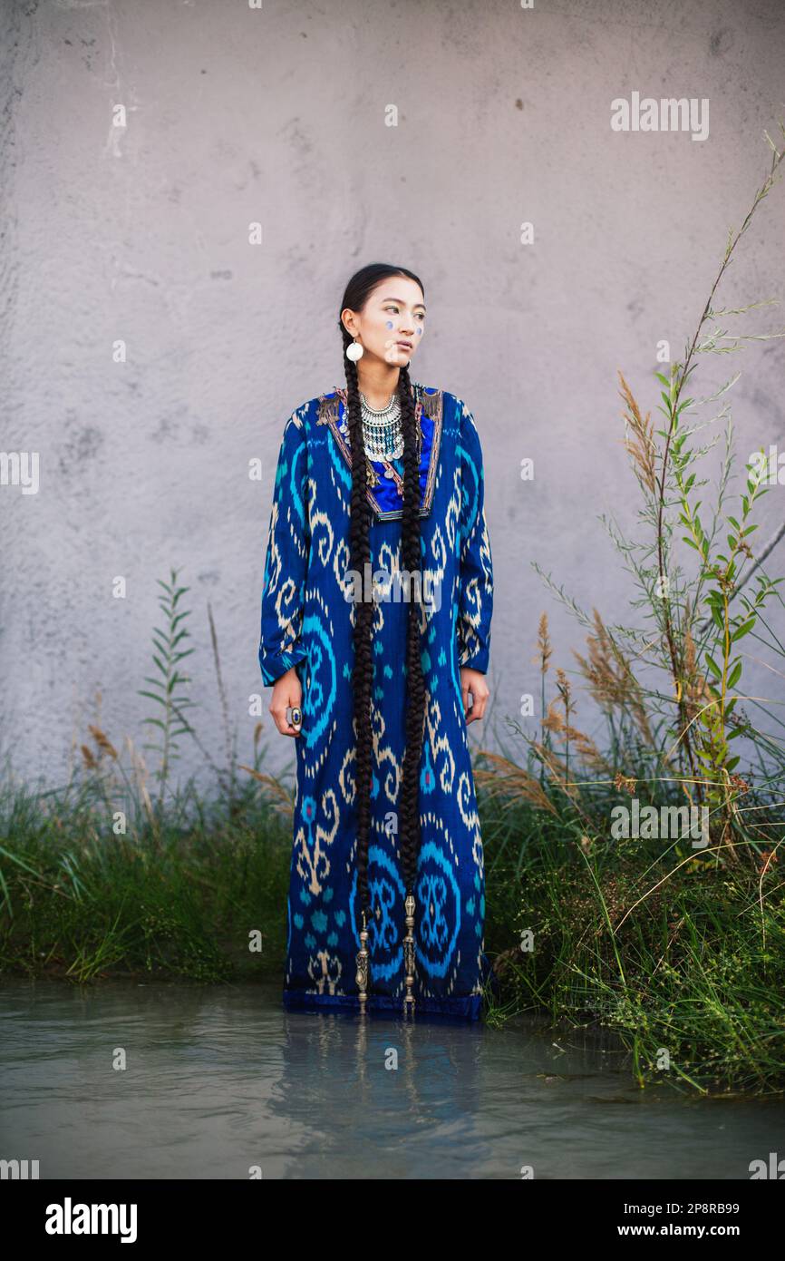 Kazakh clothing, worn by the Kazakh people, is often made of materials  suited to the region's extreme climate and the people's nomadic lifestyle.  It is commonly decorated with elaborate ornaments made from