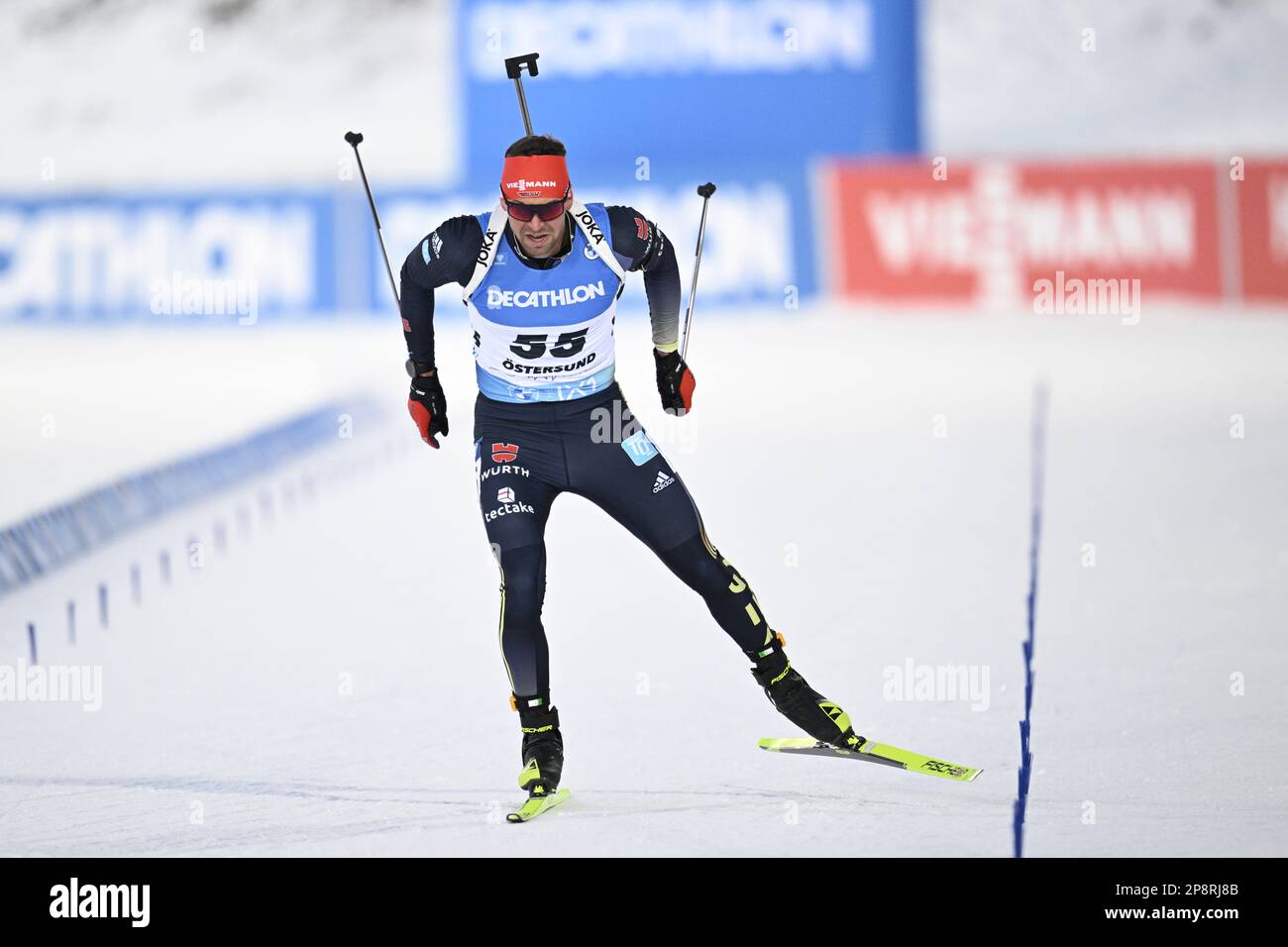 Philipp Nawrath of Germany crosses the finish line during the men