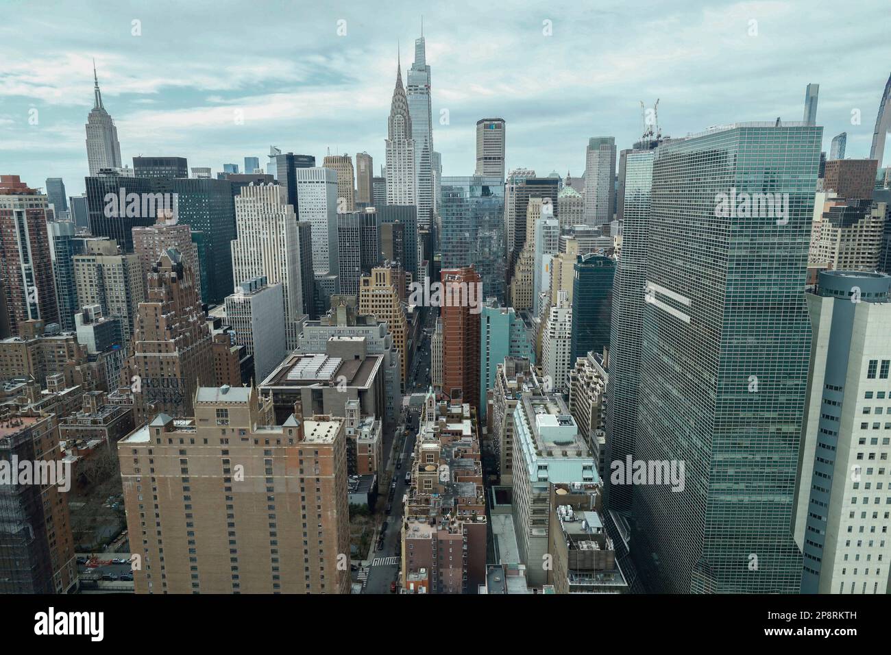 New York City, USA. 07th Mar, 2023. Views of the east side of Manhattan skyline looking west form the United Nations World Headquarters on March 7, 2023, in New Yorkk City, USA. (Photo by John Lamparski/Sipa USA) Credit: Sipa USA/Alamy Live News Stock Photo
