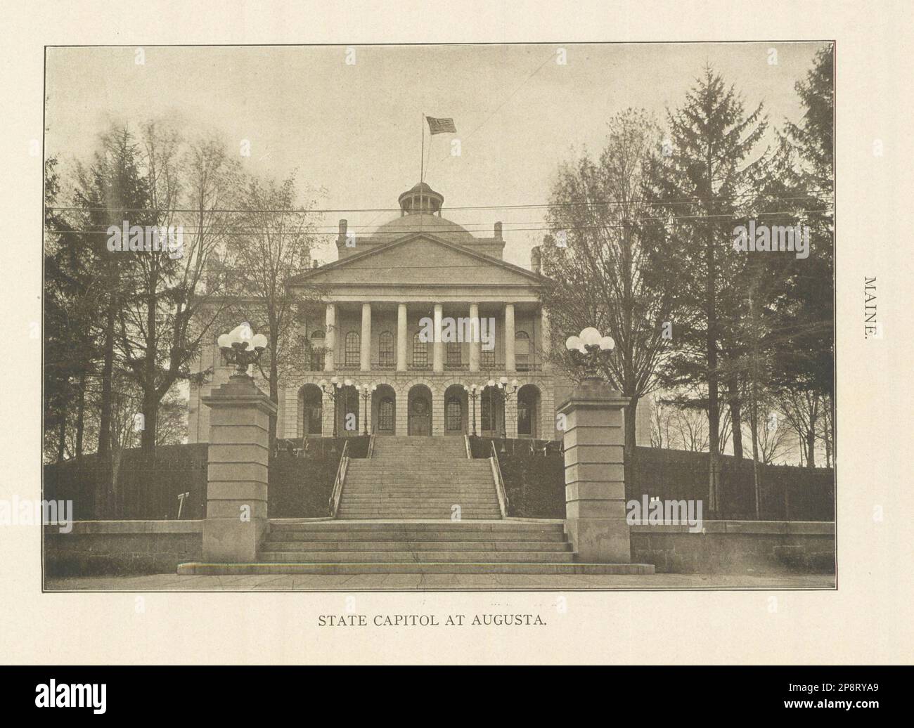 Maine. State Capitol At Augusta 1907 old antique vintage print picture Stock Photo