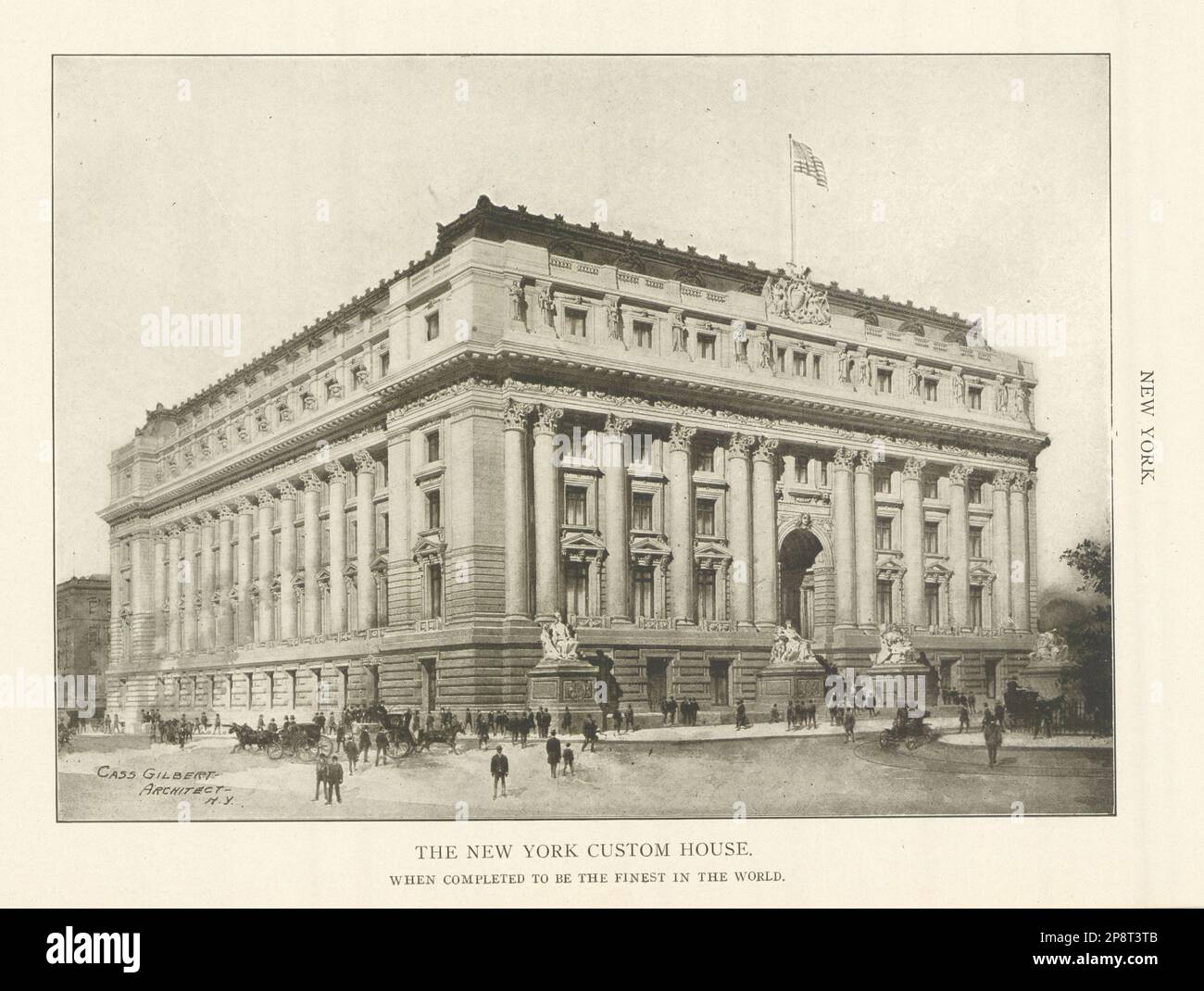 The New York Custom House. When Completed To Be The Finest In The World 1907 Stock Photo