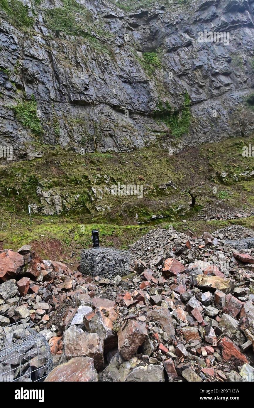 Cheddar, UK. 09th Mar, 2023. On a cold and wet damp afternoon Large