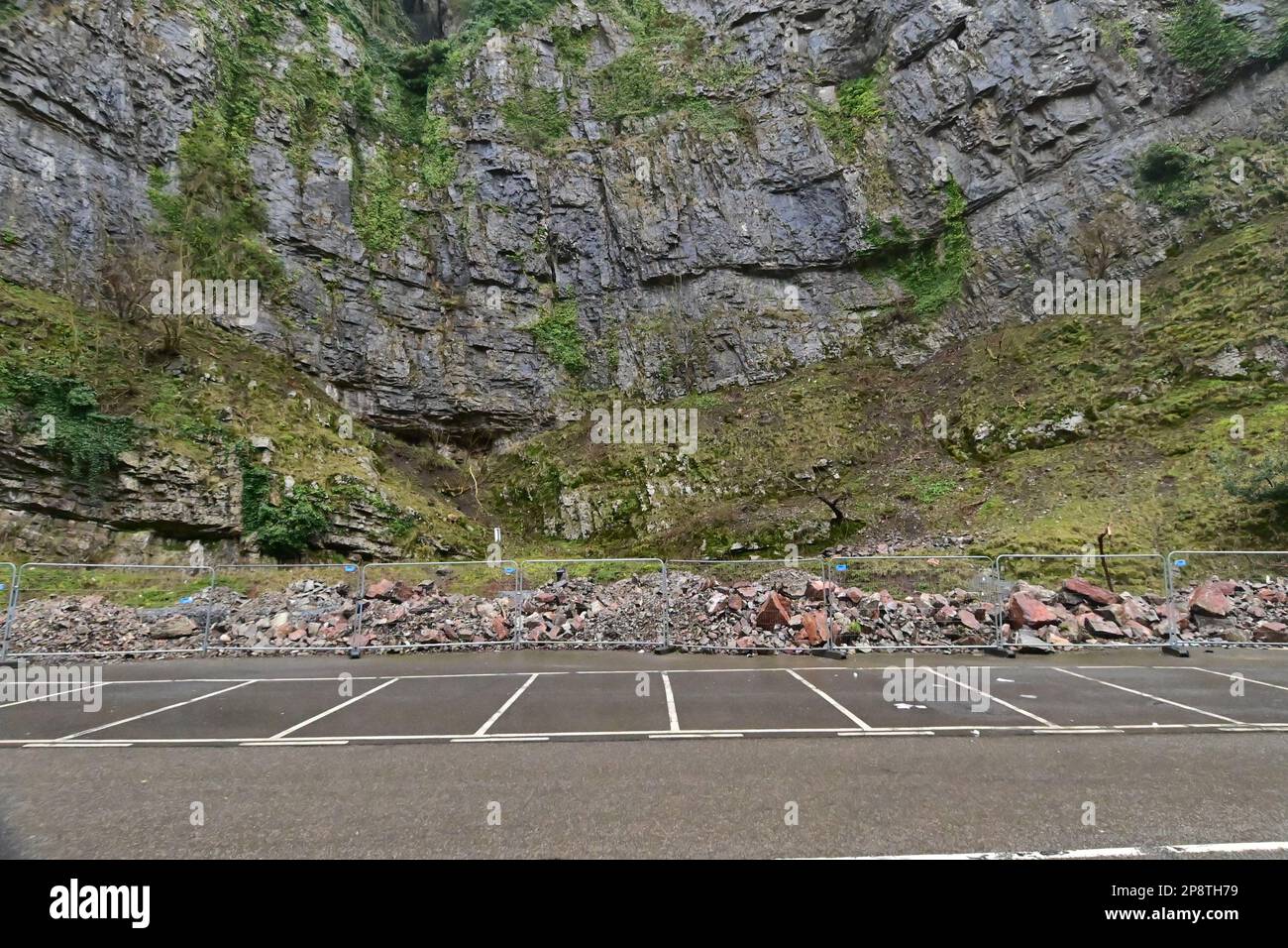 Cheddar, UK. 09th Mar, 2023. On a cold and wet damp afternoon Large