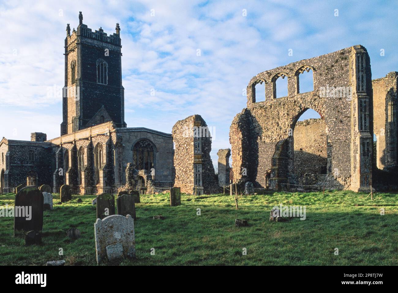 Walberswick Church Suffolk, view of the Church of St Andrew whose ruins date from the 15th Century and show its former magnificence, Suffolk, England Stock Photo