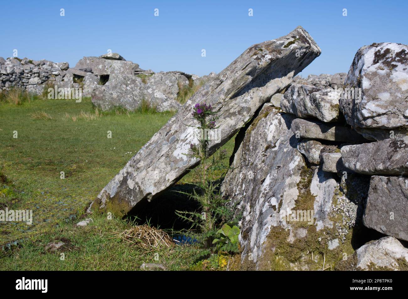 Cloghanmore Megalithic Court Tomb at Malin More County Donegal EIRE Stock Photo