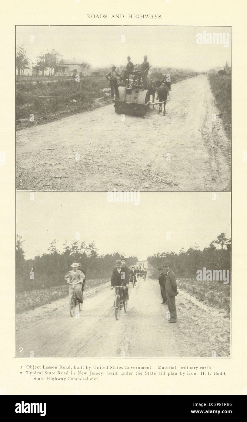 ROADS HIGHWAYS Object Lesson US Government New Jersey State Budd aid plan 1907 Stock Photo