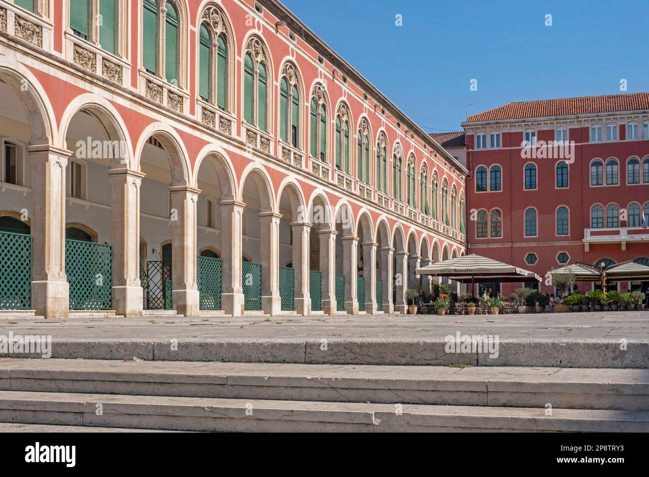 19th century Neo-Renaissance Prokurative / Republic Square in the city Split, Split-Dalmatia County, Croatia Stock Photo