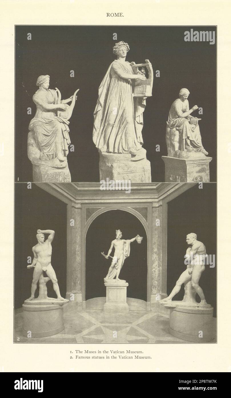 ROME. The Muses in the Vatican Museum. Famous statues in the Vatican Museum 1907 Stock Photo Alamy