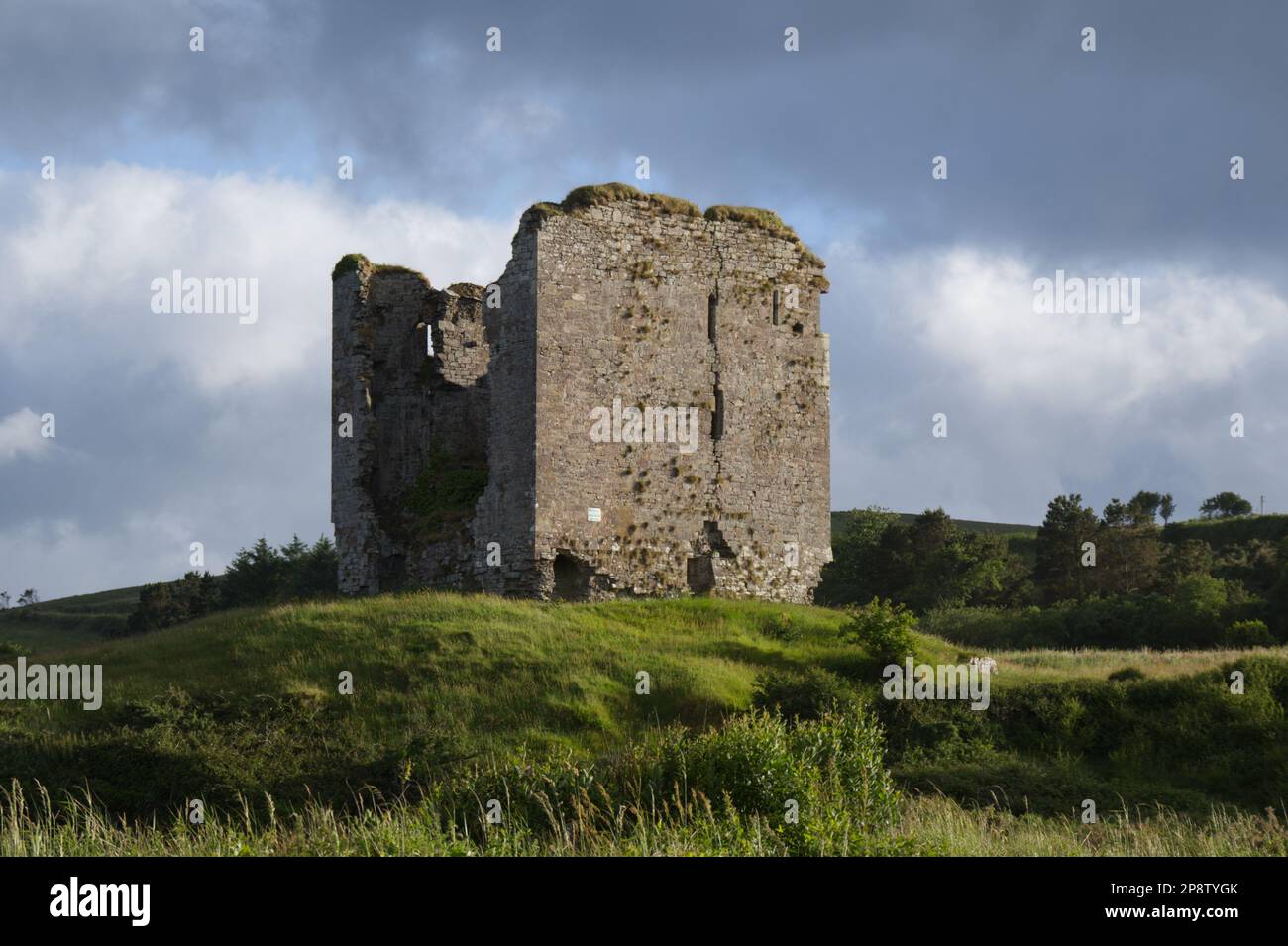 Minard Castle Tower House Dingle Peninsula Co Kerry EIRE Stock Photo