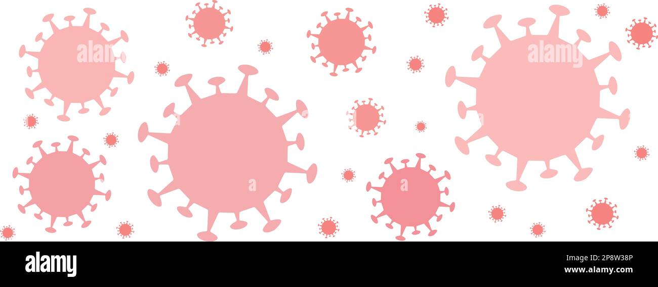 Coronavirus virus (Covid 19) red concept image against white background. Stock Photo