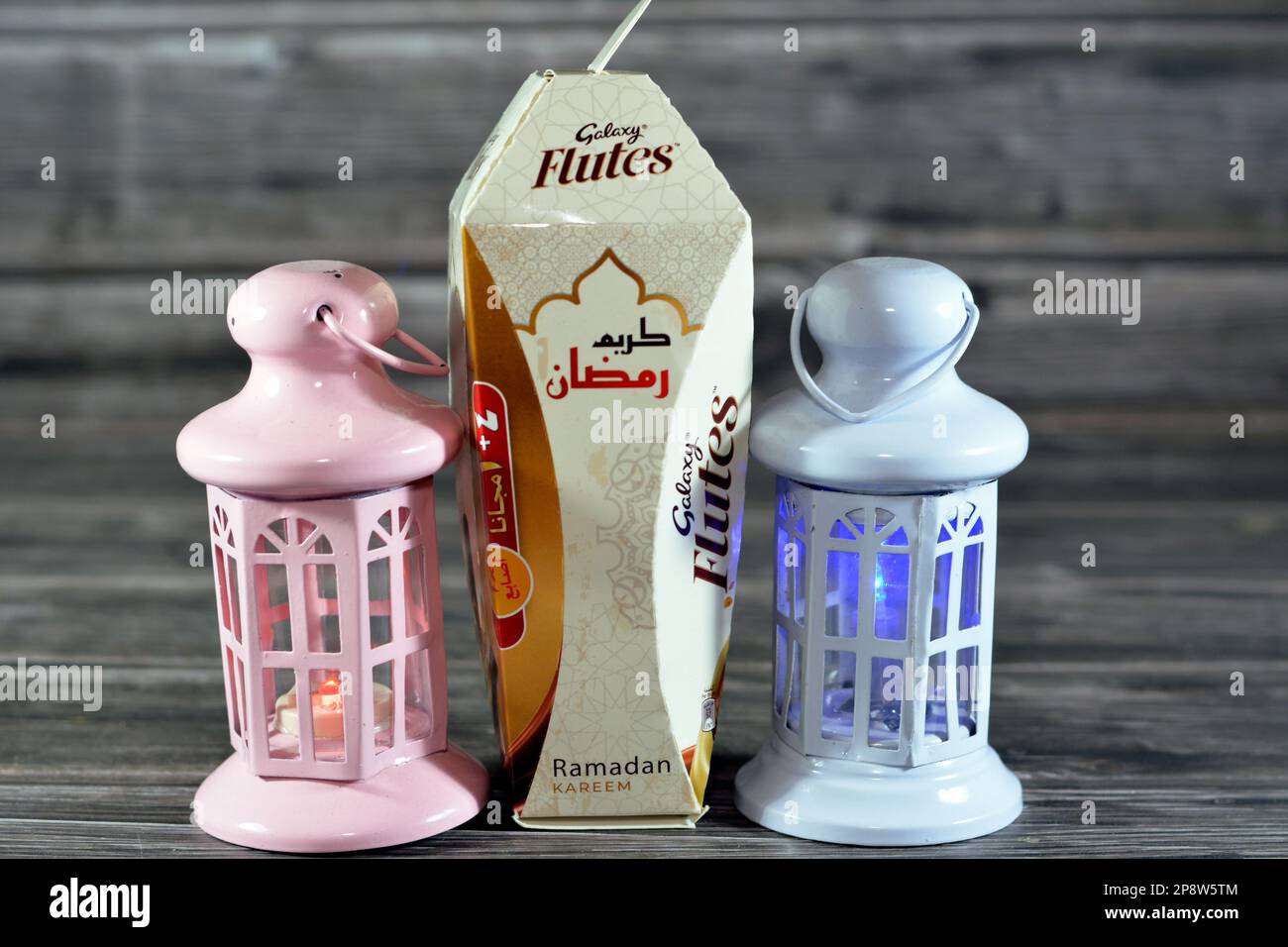 Cairo, Egypt, March 5 2023 Galaxy Flutes chocolate, a creamy chocolate