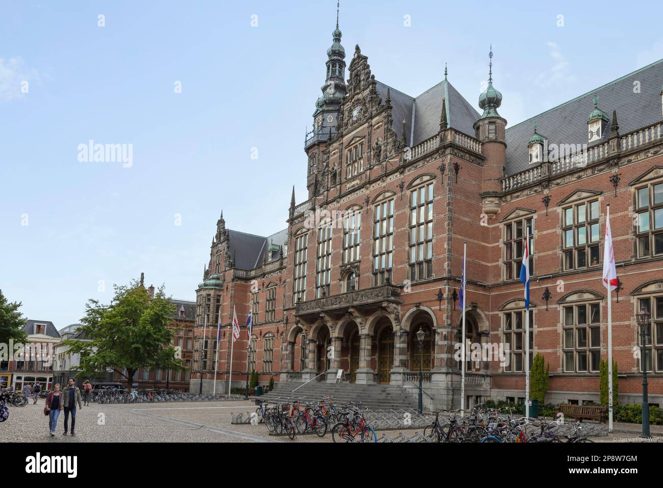 Main building of the University of Groningen in the city center. Stock Photo