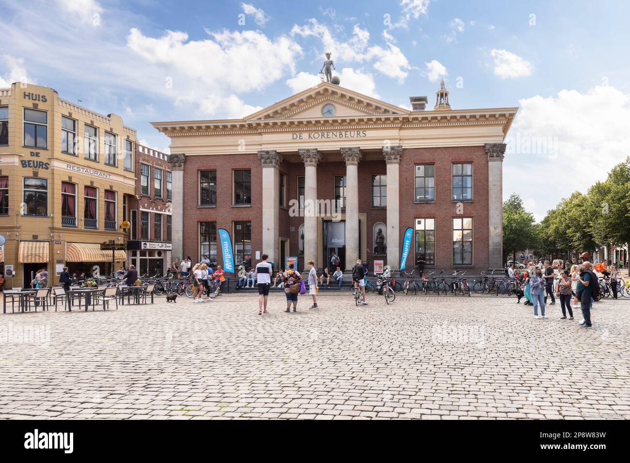 Grain exchange building on the fish market square in the city of Groningen. Stock Photo