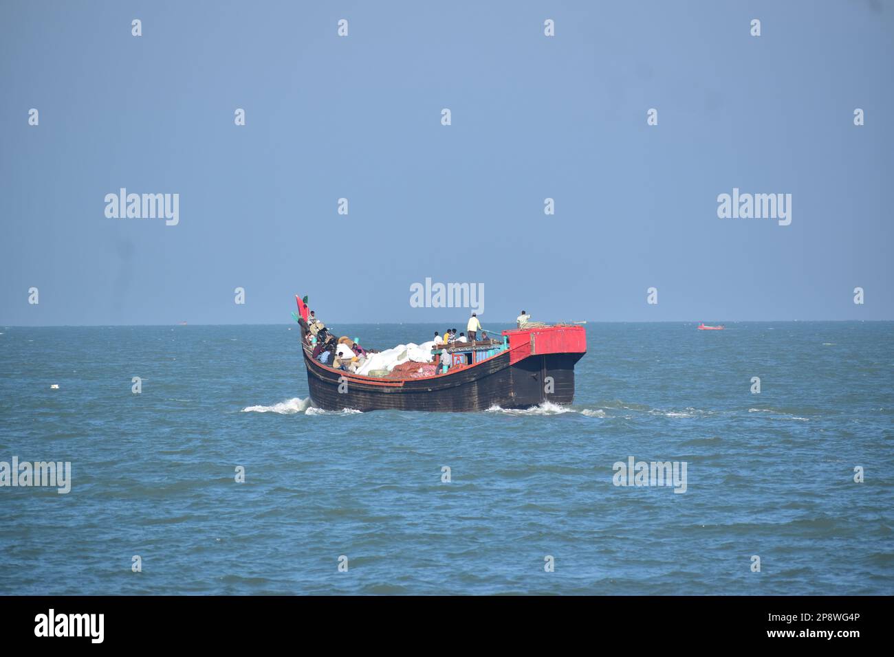 This is a cargo boat of sandwip. this boats is used regular in CTG to Sandwip route for transfer anything. Stock Photo