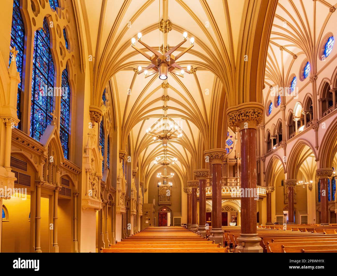 Interior view of the St. Francis Xavier College Church at Missouri Stock Photo