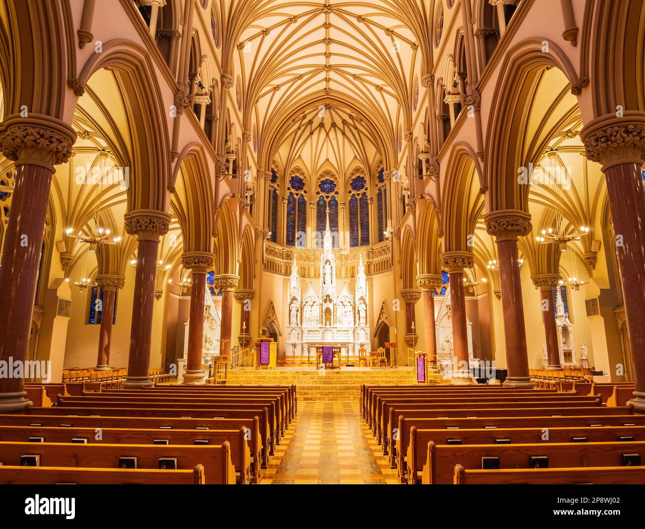 Interior view of the St. Francis Xavier College Church at Missouri Stock Photo