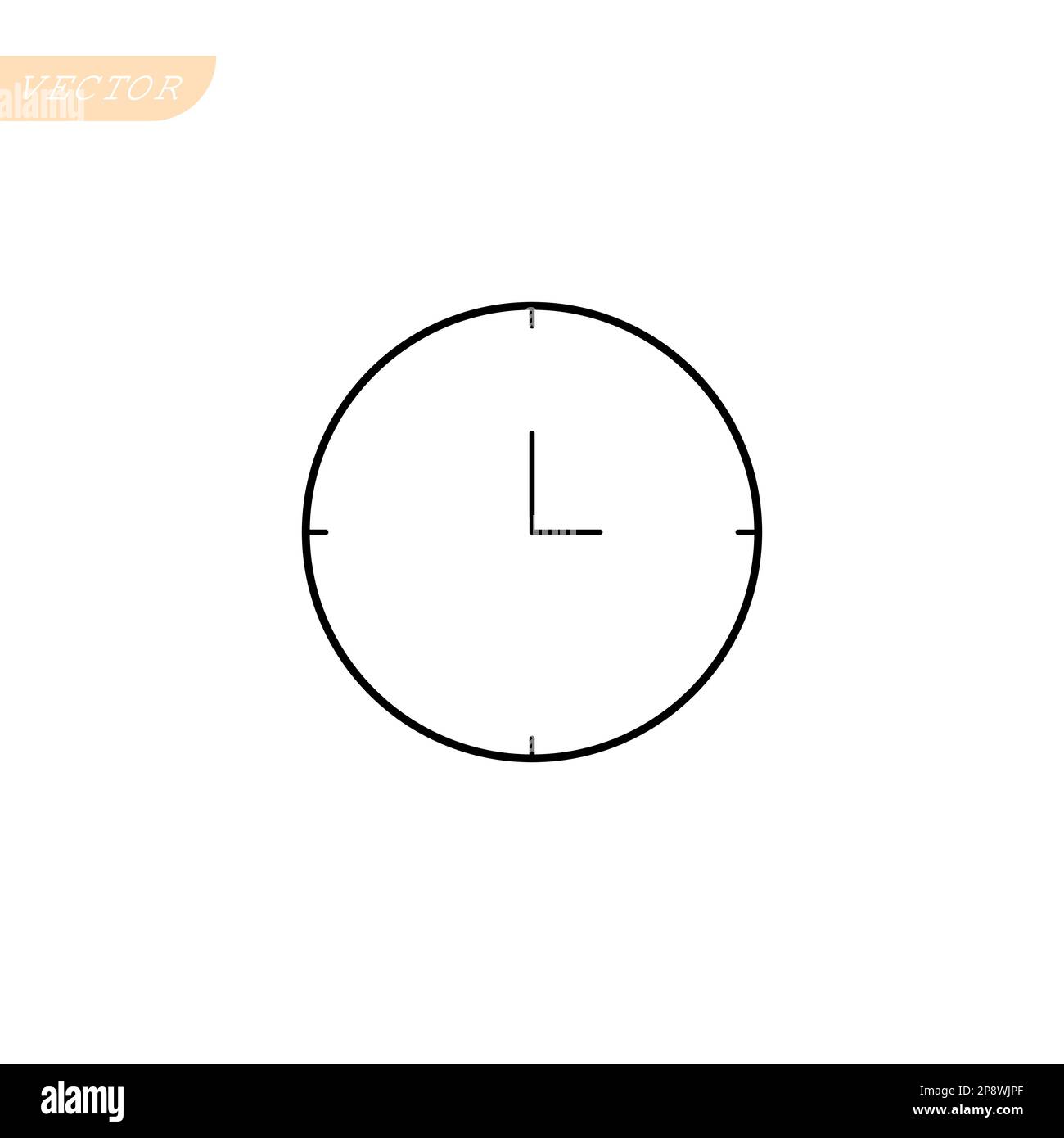 Clock icon in trendy flat style on white background. Clock icon page ...