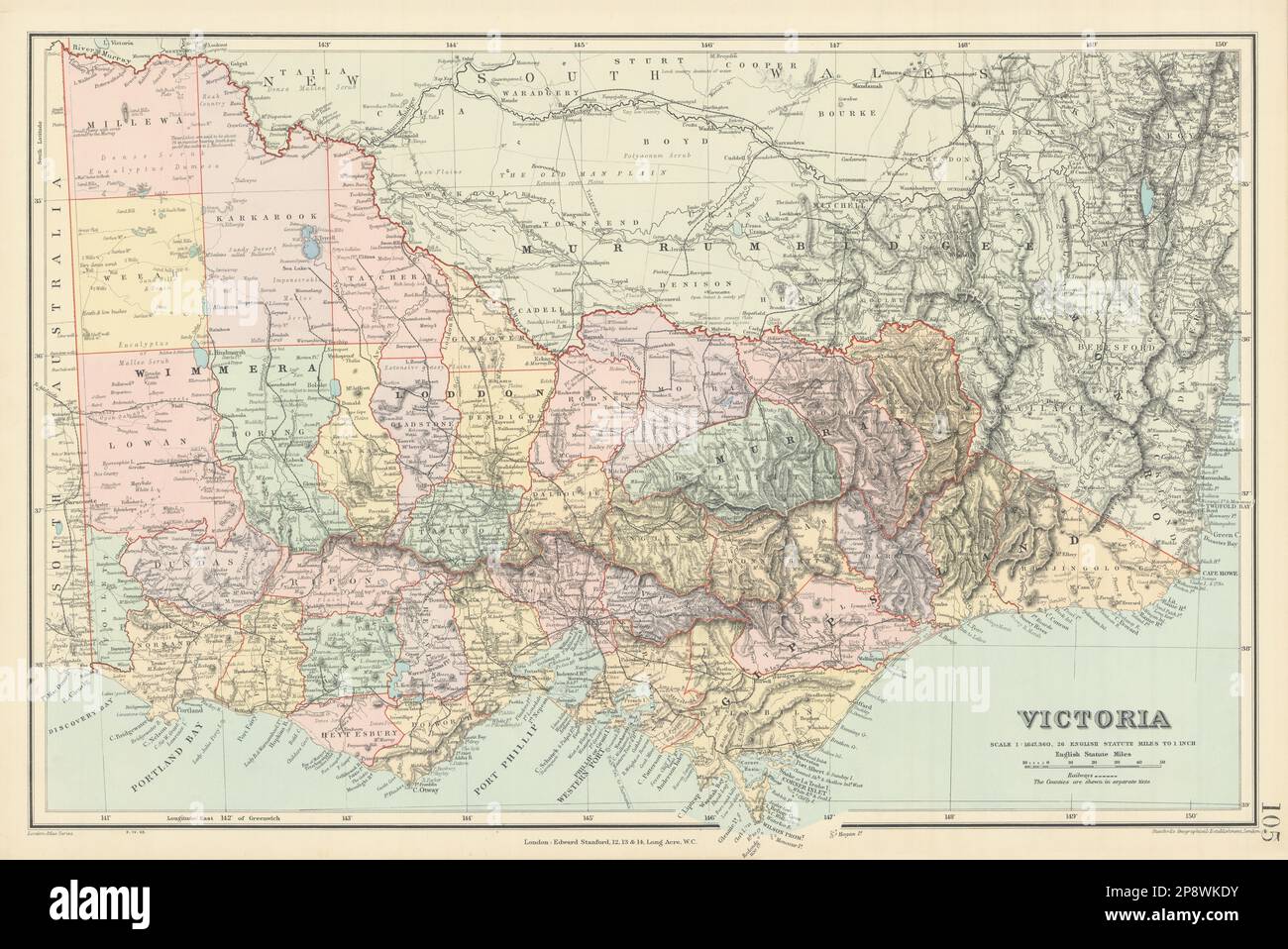 Victoria, Australia. Explorers routes. Landscape observations. STANFORD 