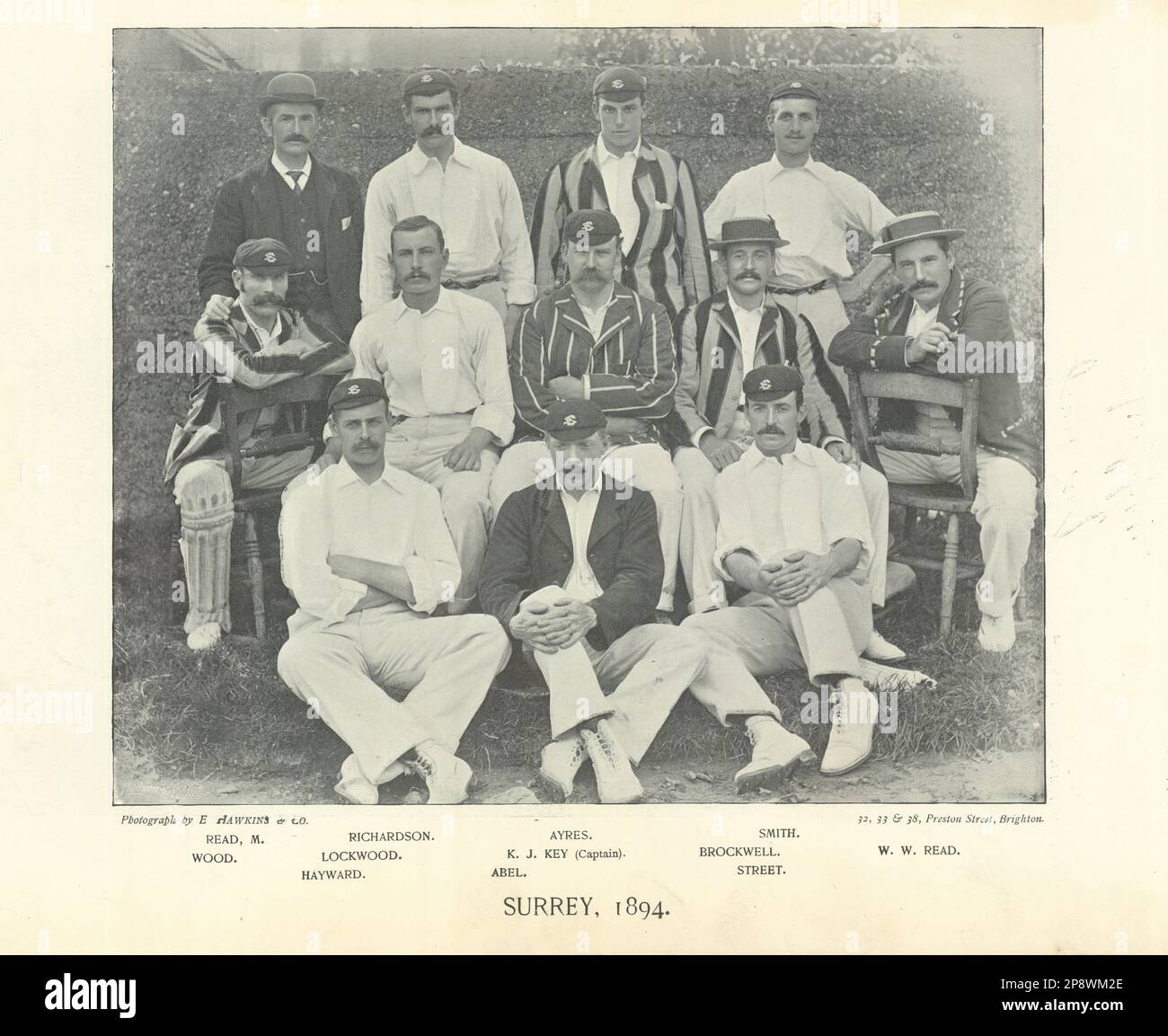 Surrey County Cricket Team Read Ayres Smith Wood Key Read Abel Street 1895 Stock Photo