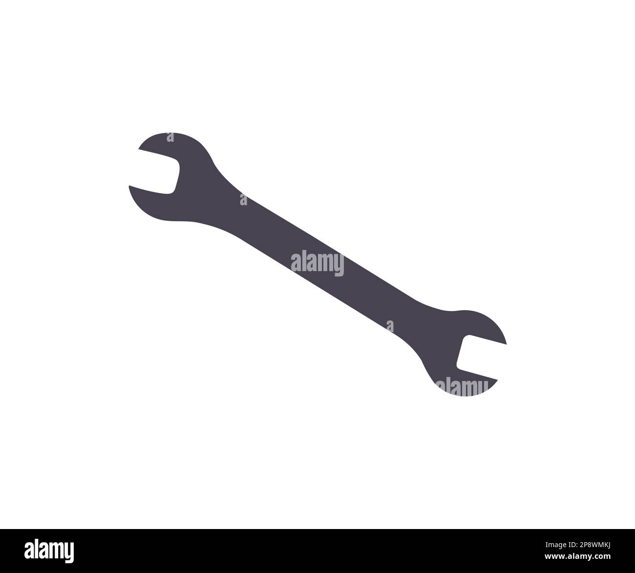 Wrench icon. Wrench or spanner repair tool silhouette. Diy tool for building improvement and construction, maintenance work of builders, handyman. Stock Vector