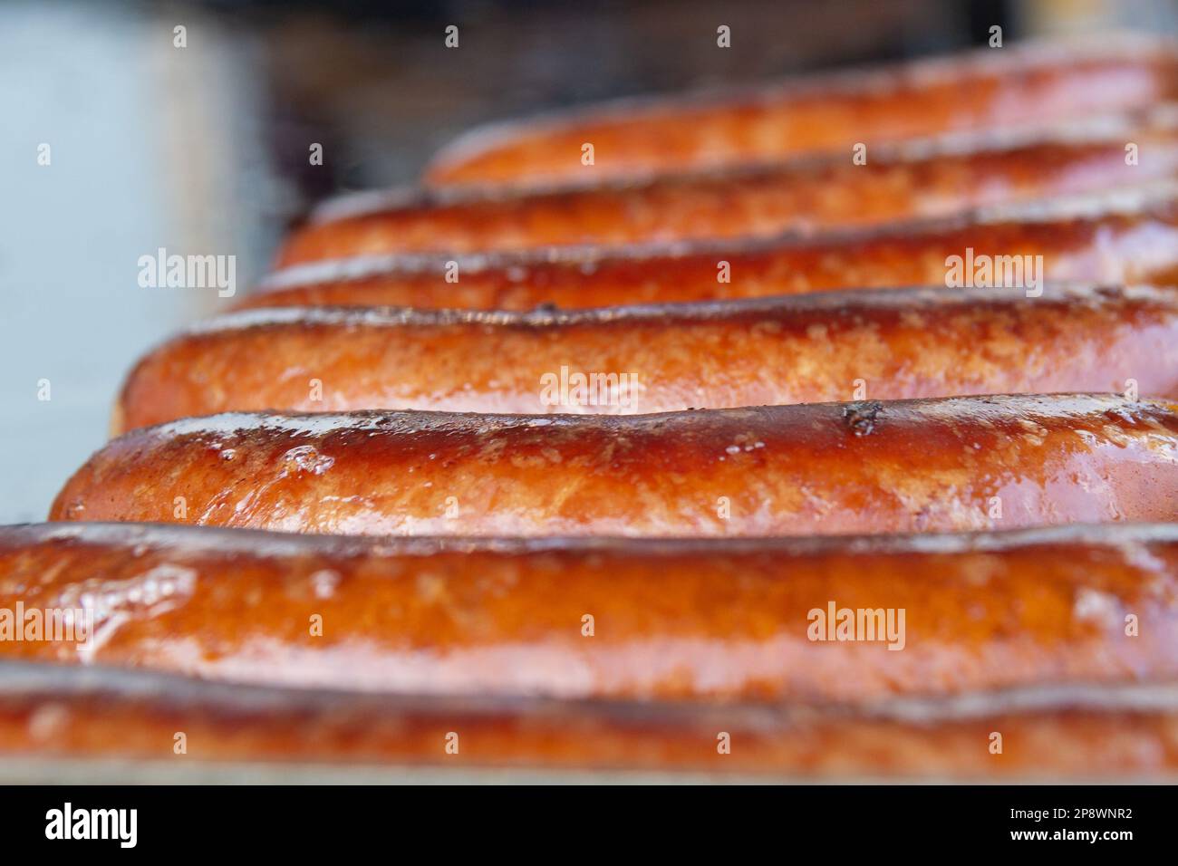 German wurst sausages on the barbecue grill Stock Photo Alamy