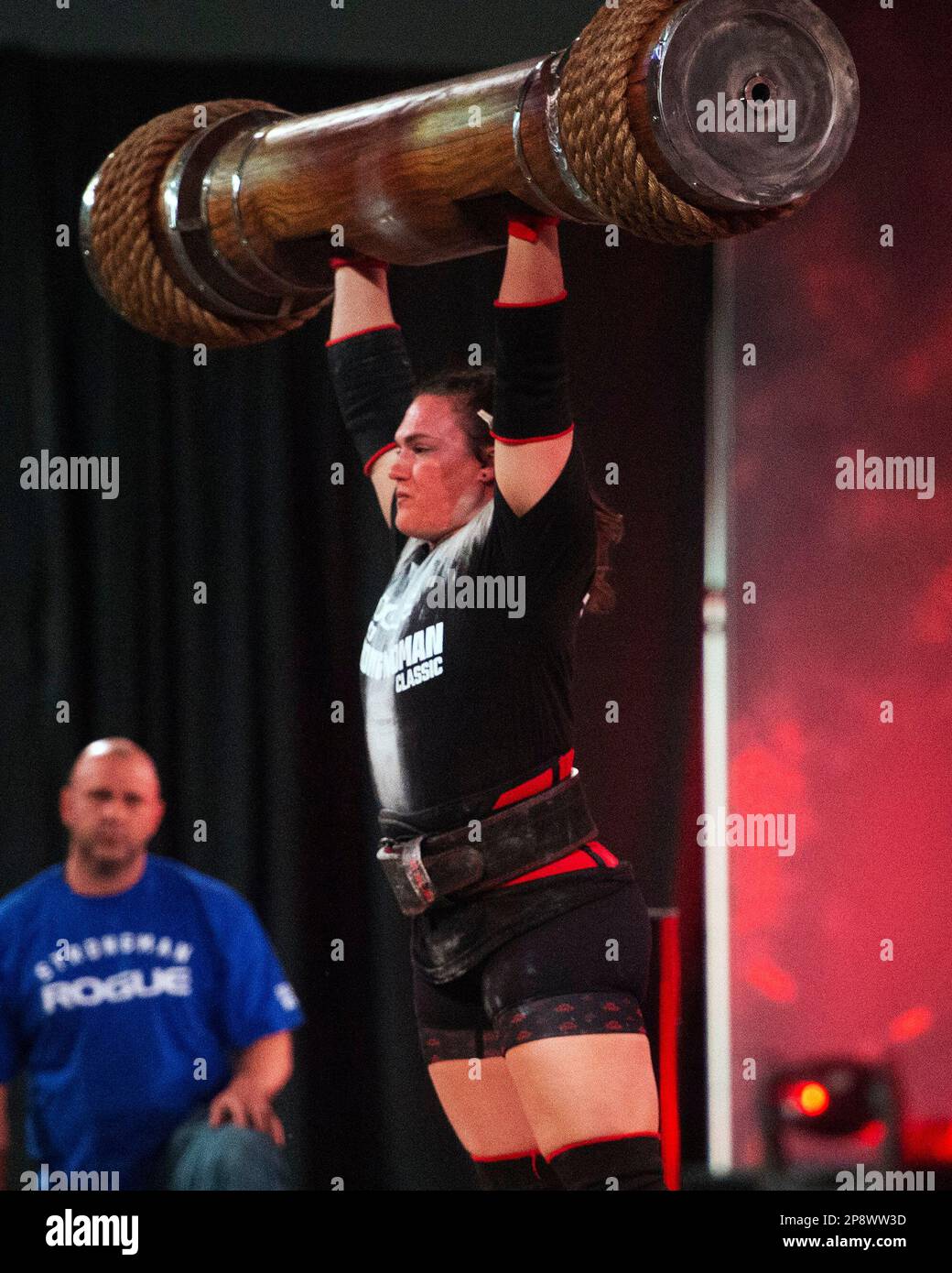 Columbus, Ohio, United States. 3th Mar, 2023. Hannah Linzay (USA) competes in the Austrian Oak Log Press during the Arnold Strongwoman Classic in Columbus, Ohio. Credit: Brent Clark/Alamy Live News Stock Photo
