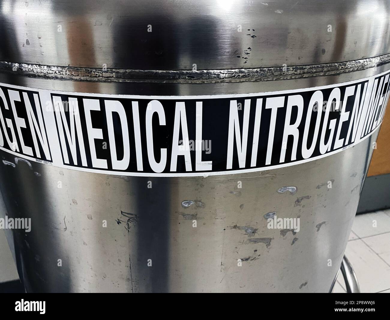 A tank of medical nitrogen Stock Photo
