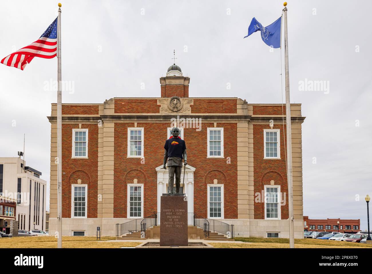 Missouri, FEB 24 2023 Overcast view of the Historic Truman Courthouse