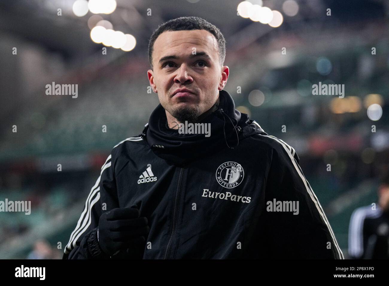 Warsaw - Quilindschy Hartman of Feyenoord during the match between Shakhtar Donetsk v Feyenoord at Stadion Wojska Polskiego on 9 March 2023 in Warsaw, Poland. (Box to Box Pictures/Yannick Verhoeven) Stock Photo