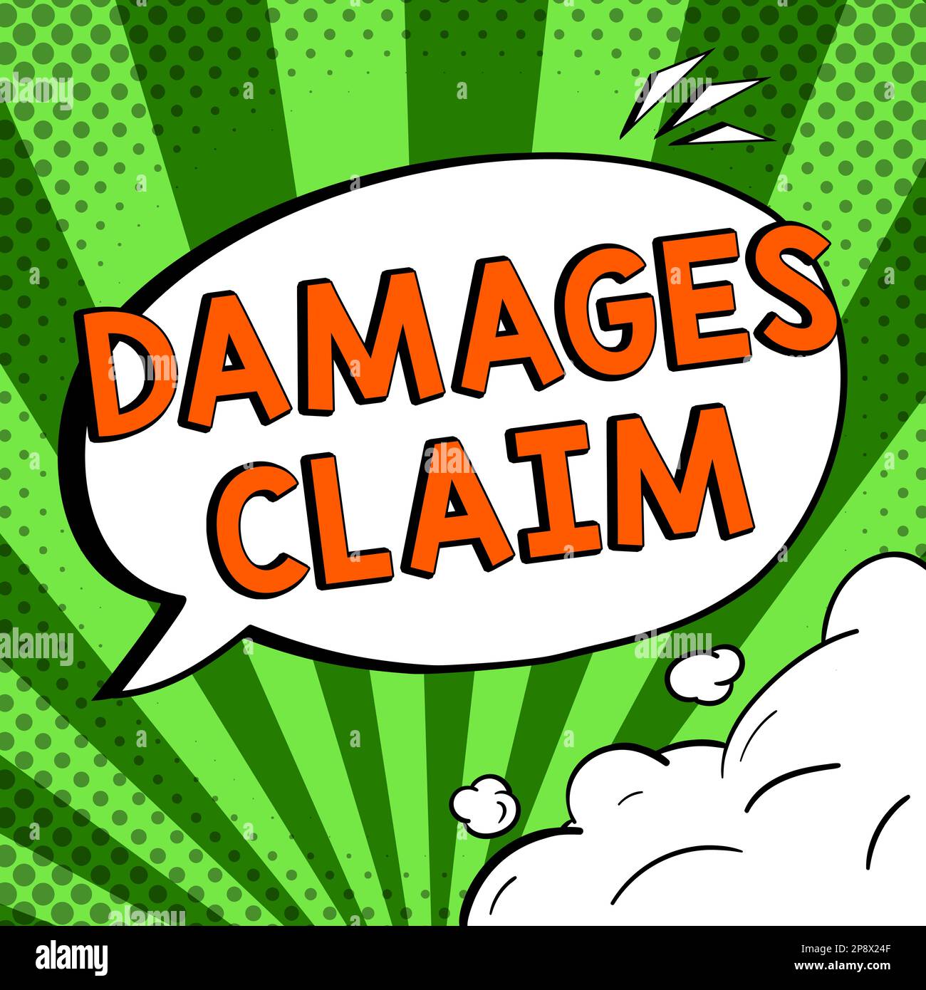 Conceptual display Damages Claim. Word Written on Demand Compensation ...
