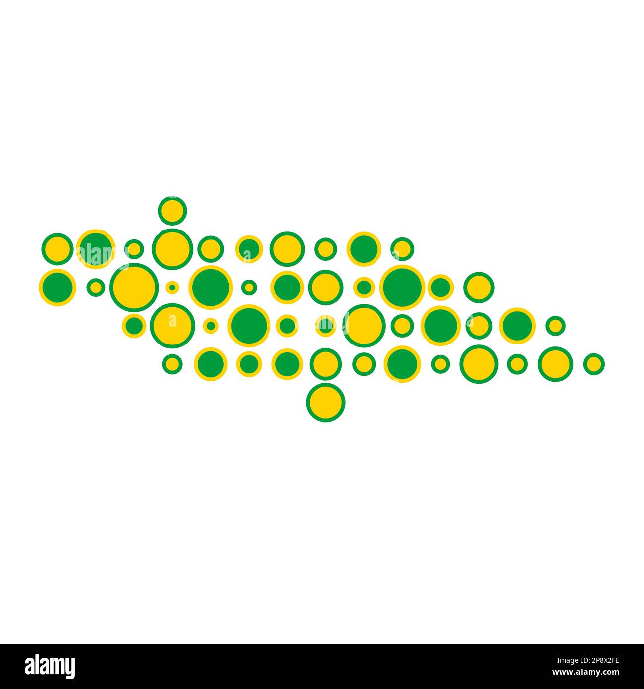 Jamaica Map Silhouette Pixelated generative pattern illustration Stock Vector