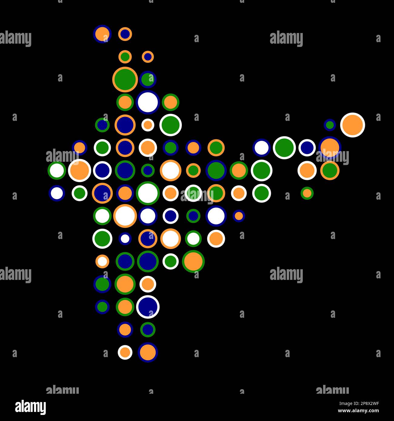 India Map Silhouette Pixelated generative pattern illustration Stock ...