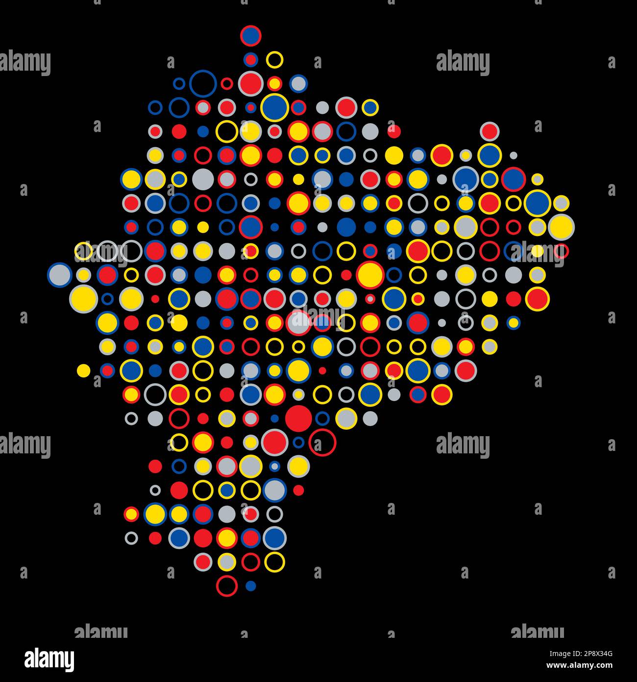 Ecuador Map Silhouette Pixelated generative pattern illustration Stock Vector
