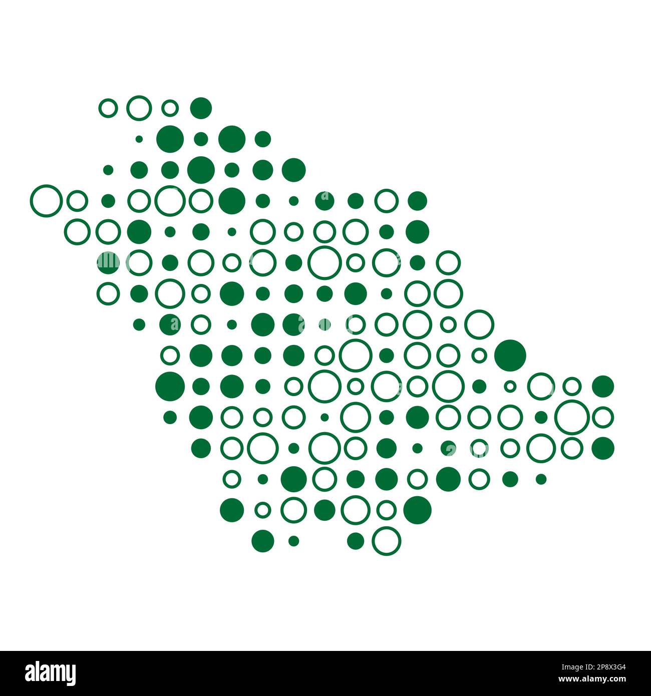 Saudi arabia Map Silhouette Pixelated generative pattern illustration Stock Vector