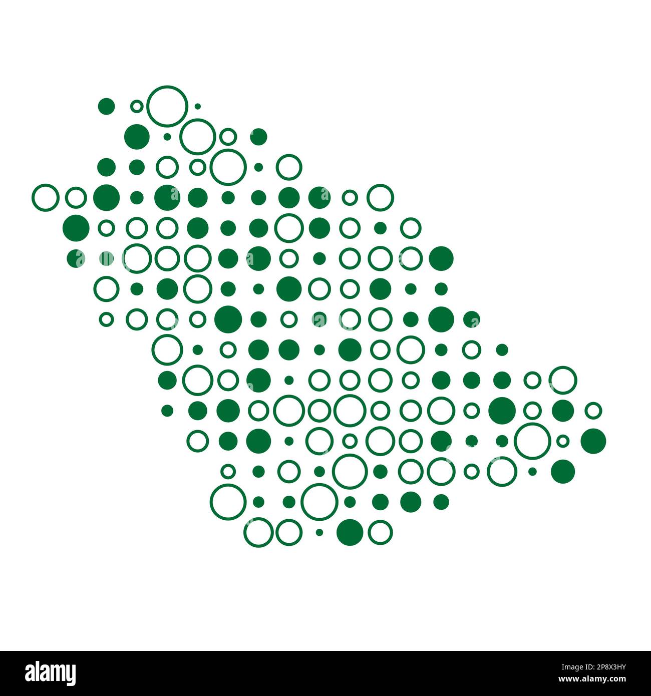 Saudi arabia Map Silhouette Pixelated generative pattern illustration Stock Vector