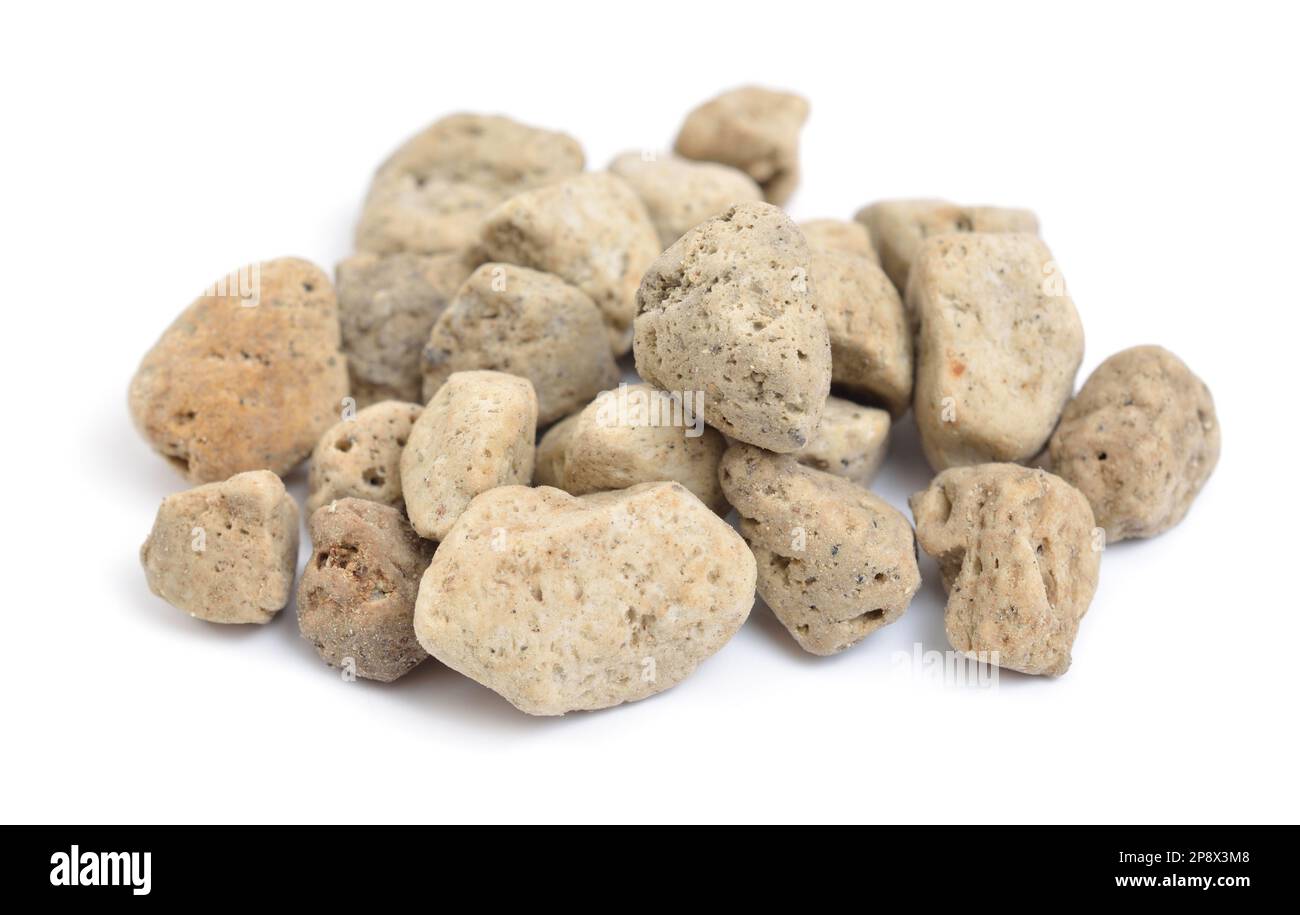 Porous grey volcanic rock. Lava stone, pumice stone, or volcanic pumice with distinctive pores Stock Photo
